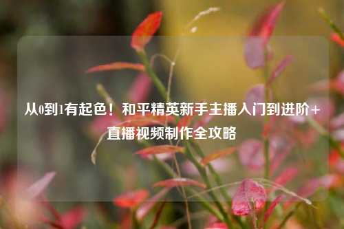 从0到1有起色!和平精英新手主播入门到进阶+直播视频 *** 全攻略