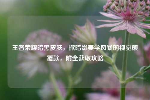 王者荣耀暗黑皮肤，掀暗影美学风暴的视觉颠覆款，附全获取攻略