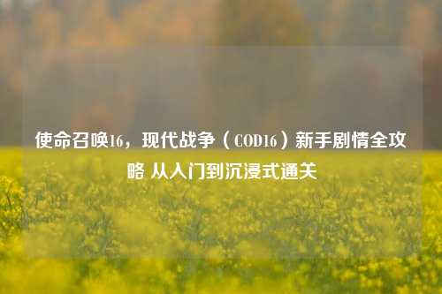 使命召唤16，现代战争（COD16）新手剧情全攻略 从入门到沉浸式通关