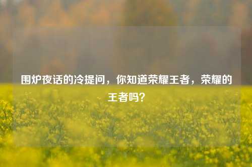 围炉夜话的冷提问，你知道荣耀王者，荣耀的王者吗？