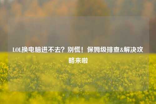 LOL换电脑进不去？别慌！保姆级排查&解决攻略来啦