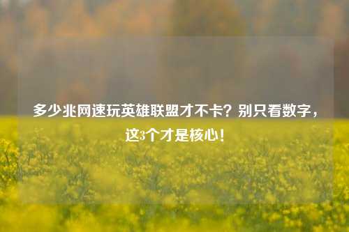 多少兆网速玩英雄联盟才不卡？别只看数字，这3个才是核心！