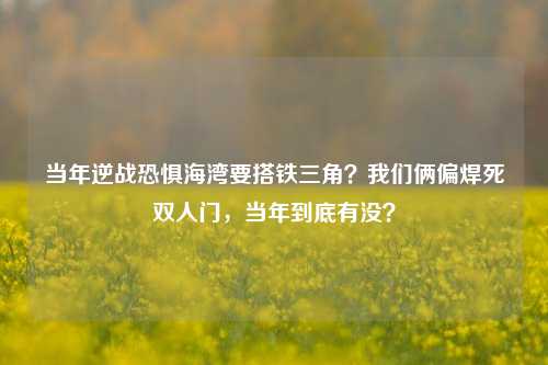 当年逆战恐惧海湾要搭铁三角？我们俩偏焊死双人门，当年到底有没？