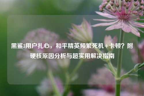 黑鲨3用户扎心，和平精英频繁死机+卡顿？附硬核原因分析与超实用解决指南
