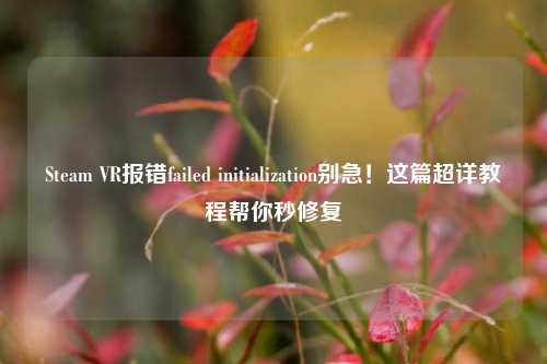Steam VR报错failed initialization别急！这篇超详教程帮你秒修复