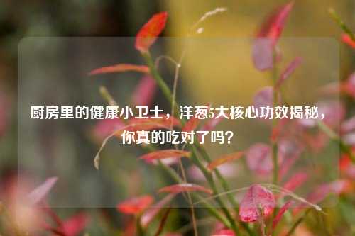 厨房里的健康小卫士，洋葱5大核心功效揭秘，你真的吃对了吗？