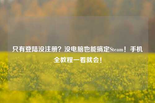 只有登陆没注册？没电脑也能搞定Steam！手机全教程一看就会！