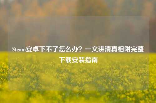 Steam安卓下不了怎么办?一文讲***相附完整下载安装指南