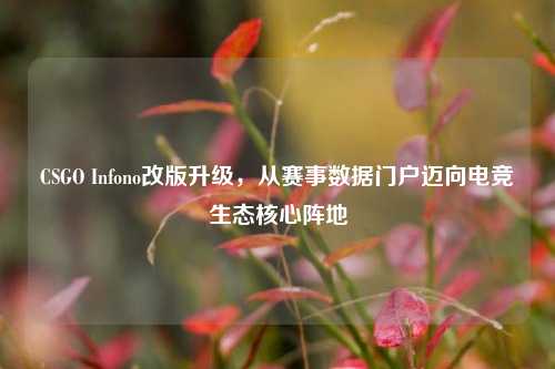 CSGO Infono改版升级,从赛事数据门户迈向电竞生态核心阵地