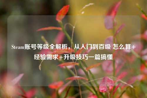 Steam账号等级全解析,从入门到百级 怎么算+经验需求+升级技巧一篇搞懂