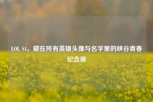 LOL S4,藏在所有英雄头像与名字里的峡谷青春纪念册