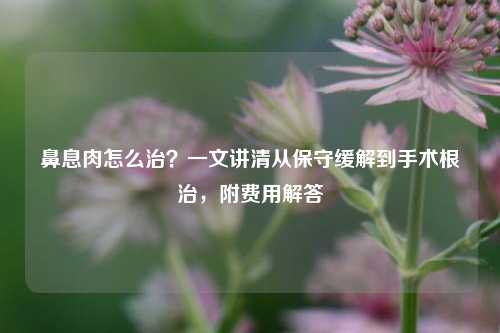 鼻息肉怎么治?一文讲清从保守缓解到手术根治,附费用解答