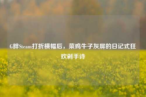 G胖Steam打折横幅后,菜鸡牛子灰屏的日记式狂欢剁手诗