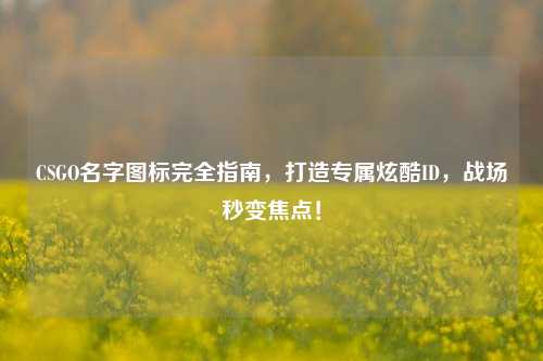 CSGO名字图标完全指南,打造专属炫酷ID,战场秒变焦点!