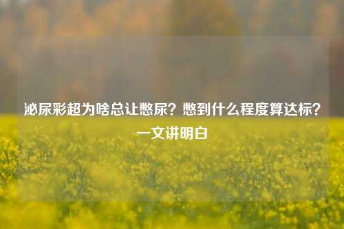 泌尿彩超为啥总让憋尿?憋到什么程度算达标?一文讲明白
