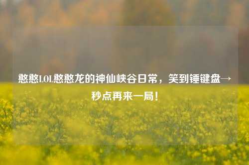憨憨LOL憨憨龙的神仙峡谷日常,笑到锤键盘→秒点再来一局!