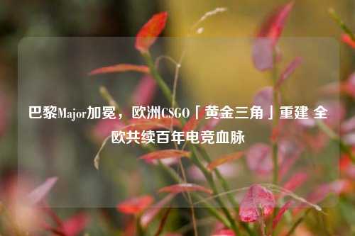 巴黎Major加冕,欧洲CSGO「黄金三角」重建 全欧共续百年电竞血脉