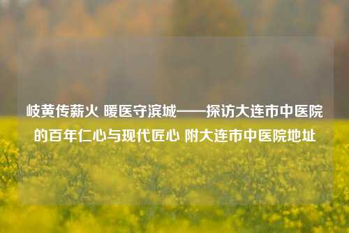 岐黄传薪火 暖医守滨城——探访大连市中医院的百年仁心与现代匠心 附大连市中医院地址