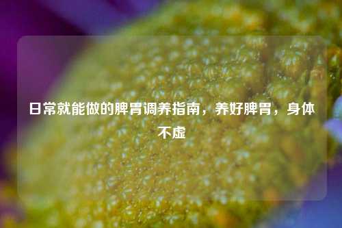 日常就能做的脾胃调养指南,养好脾胃,身体不虚