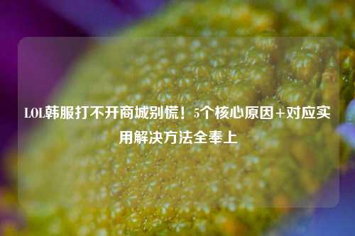 LOL韩服打不开商城别慌！5个核心原因+对应实用解决方法全奉上
