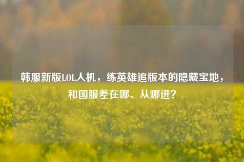 韩服新版LOL人机，练英雄追版本的隐藏宝地，和国服差在哪、从哪进？